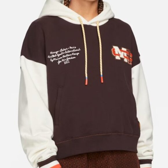 Jordan x Maison Chateau Rouge Women's Fleece Top Hoodie Brown. S*** - Picture 15 of 15